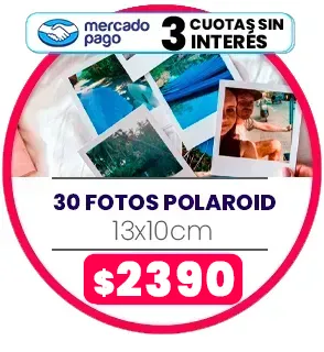 30 fotos Polaroid 10x13 a $2390