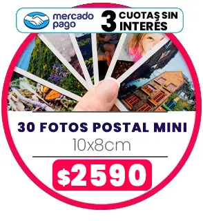 30 fotos Postal Mini 10x8 a $2590