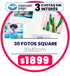 30 fotos Square 10x10 a $1899 30 fotos Square 10x10 a $1899