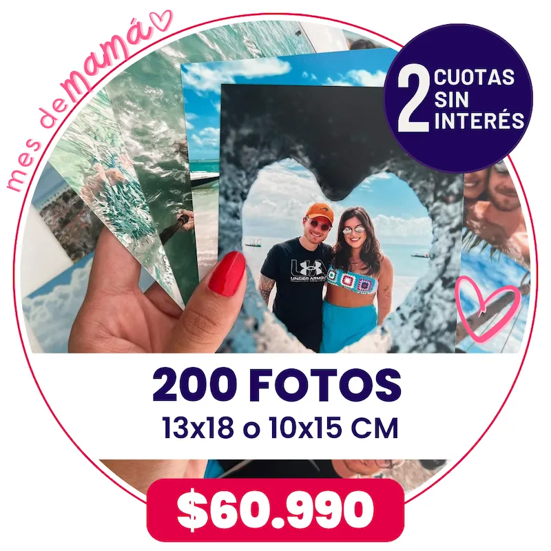 200 Fotos 10x15 o 13x18 cm a $60.990