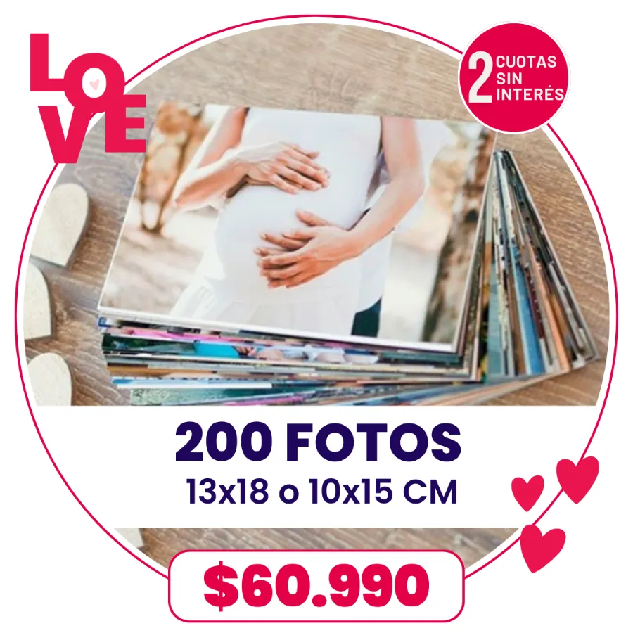200 Fotos 10x15 o 13x18 cm a $60.990