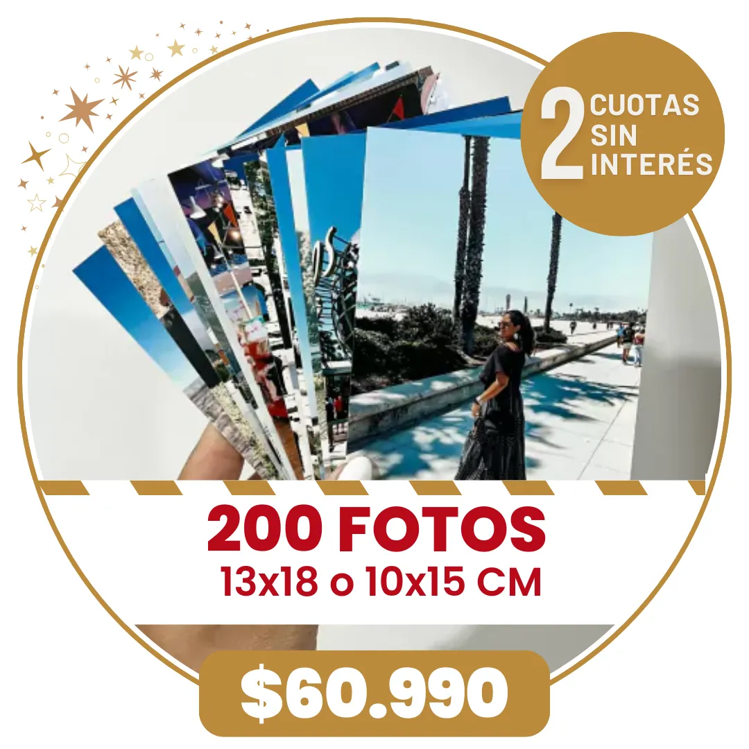 200 Fotos 10x15 o 13x18 cm a $60.990