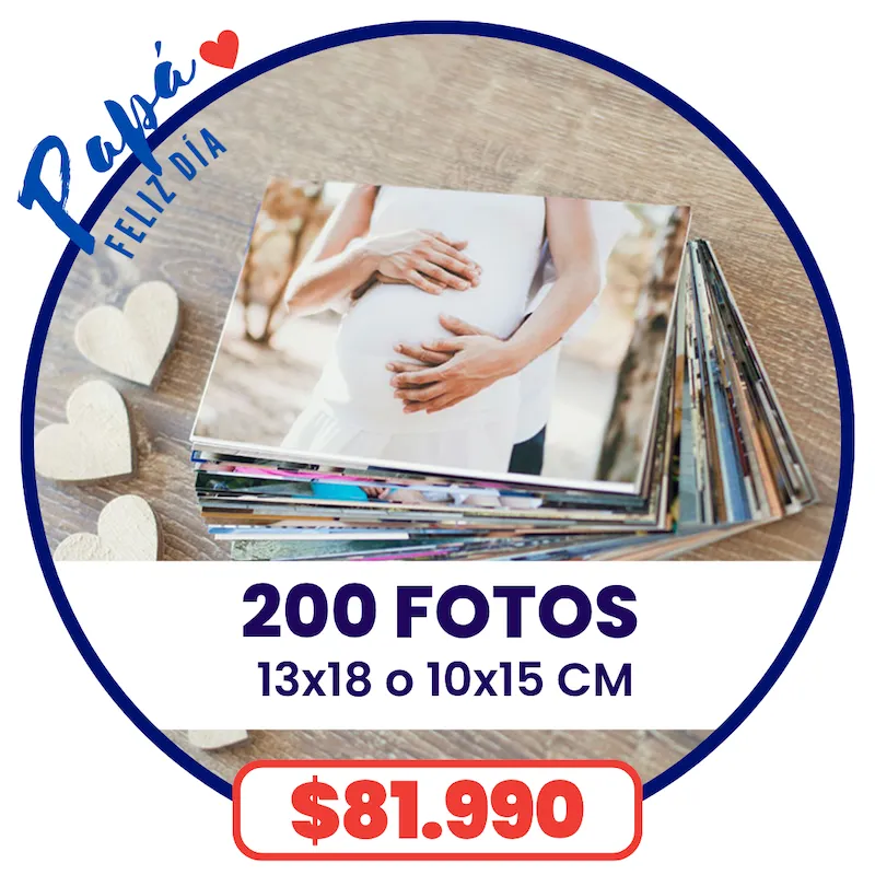 200 Fotos 10x15 o 13x18 cm a $81.990