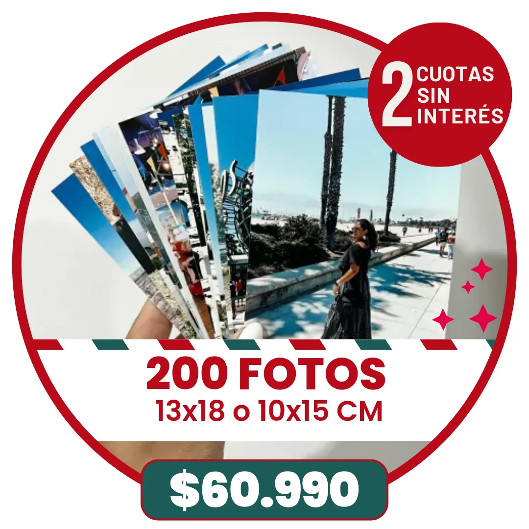 200 Fotos 10x15 o 13x18 cm a $60.990