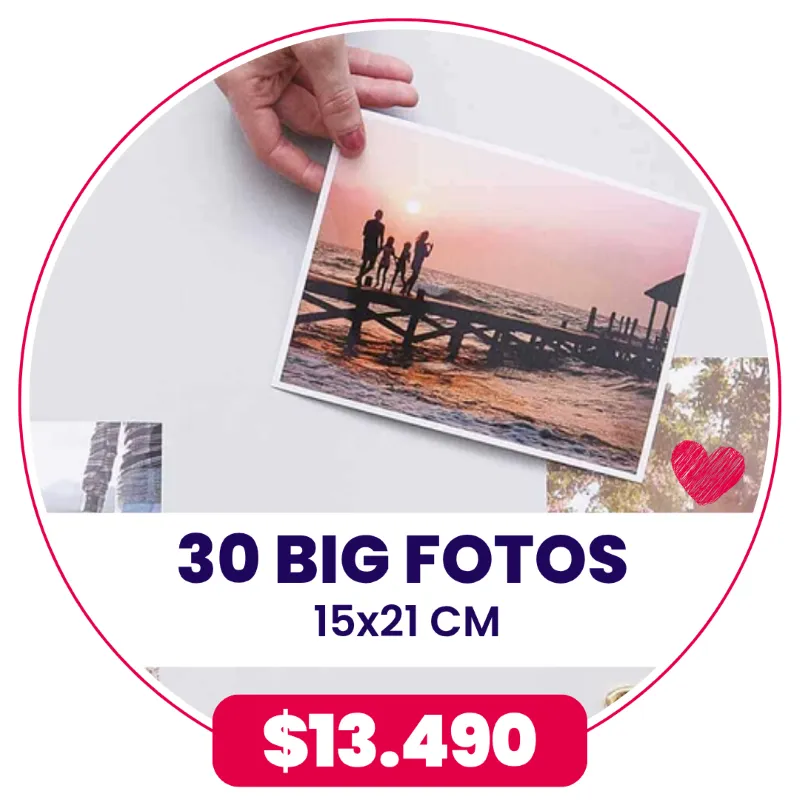 30 Fotos Classic 15x21 cm a $13.490 30 Fotos Classic 15x21 cm a $13.490