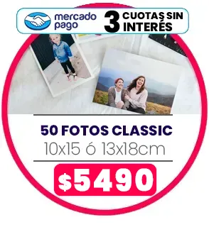 50 fotos de 10x15 o 13x18 a $5490