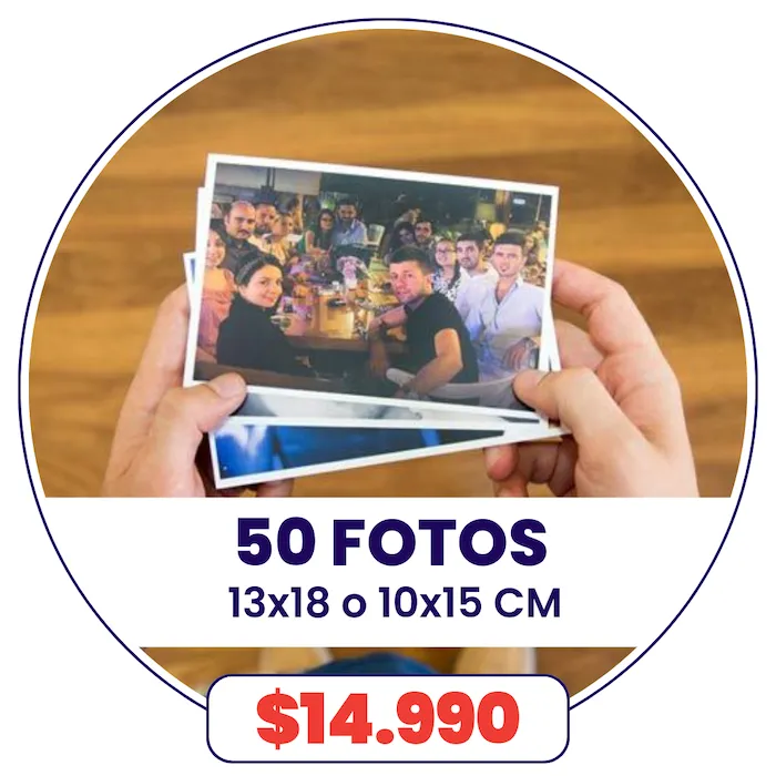 50 Fotos Classic 10x15 o 13x18 cm a $14.990 50 Fotos Classic 10x15 o 13x18 cm a $14.990