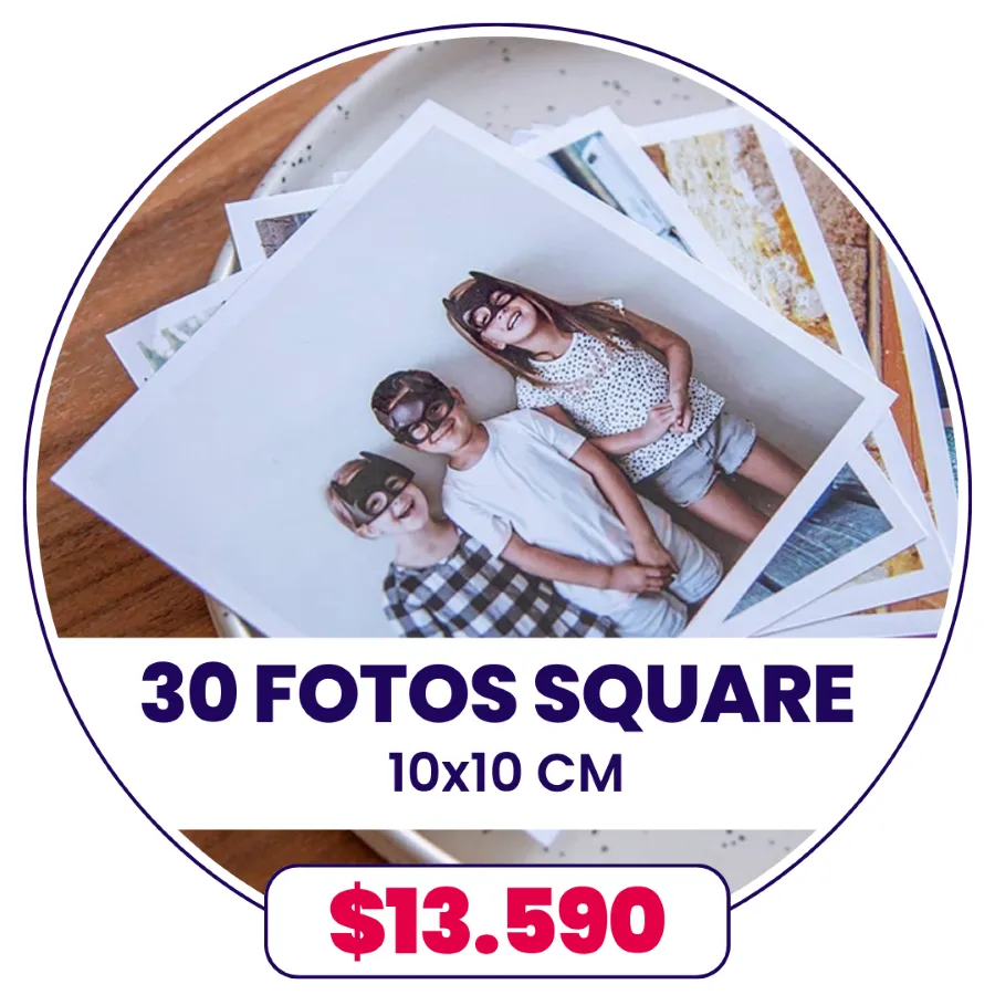 30 Fotos Square 10x10 cm a $13.590