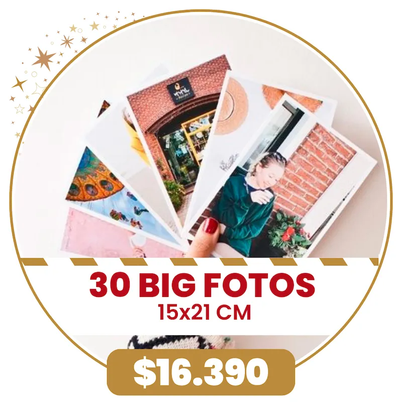 30 Big Fotos 15x21 cm a $16.390