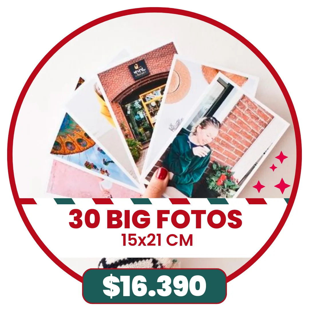 30 Big Fotos 15x21 cm a $16.390