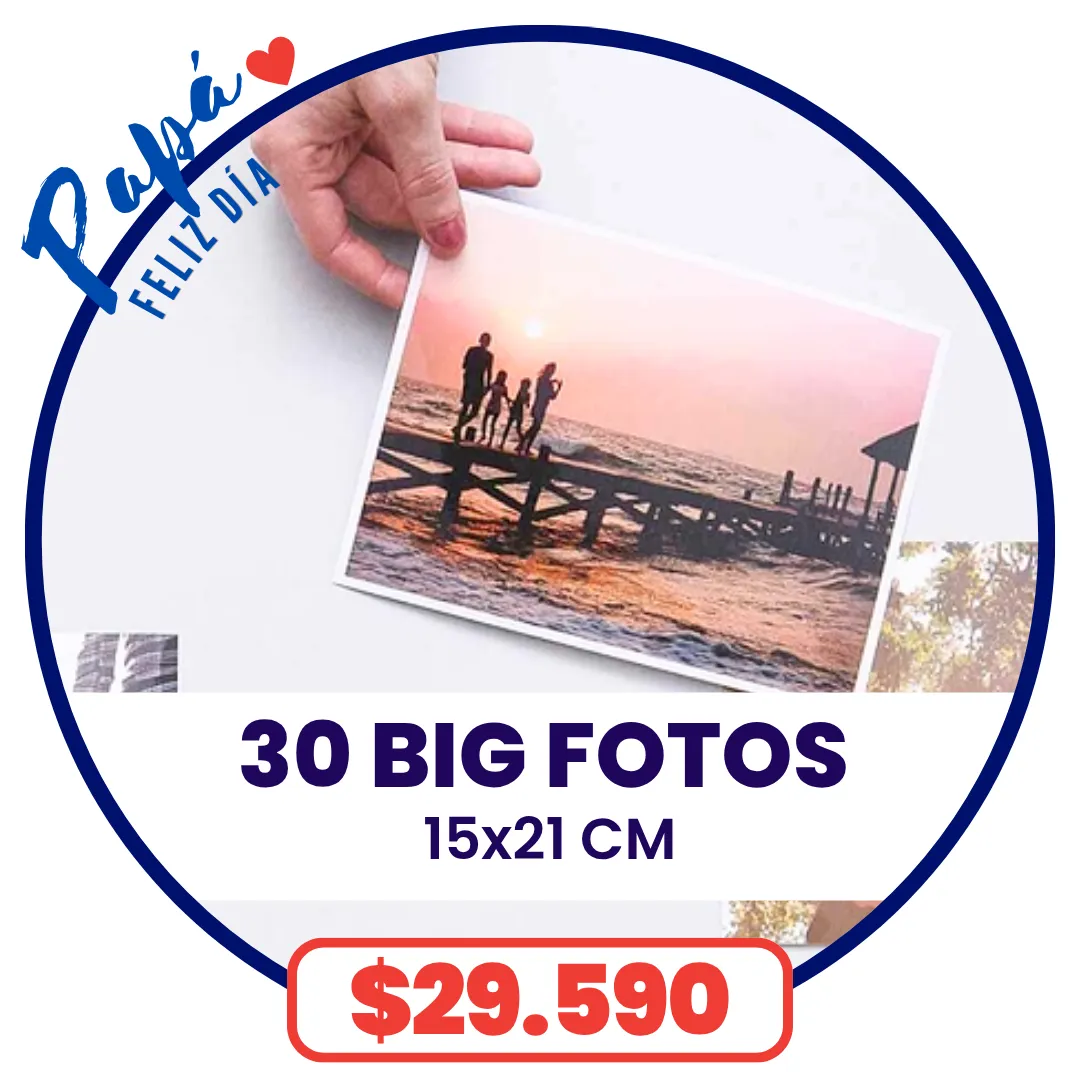 30 Big Fotos 15x21 cm a $29.590