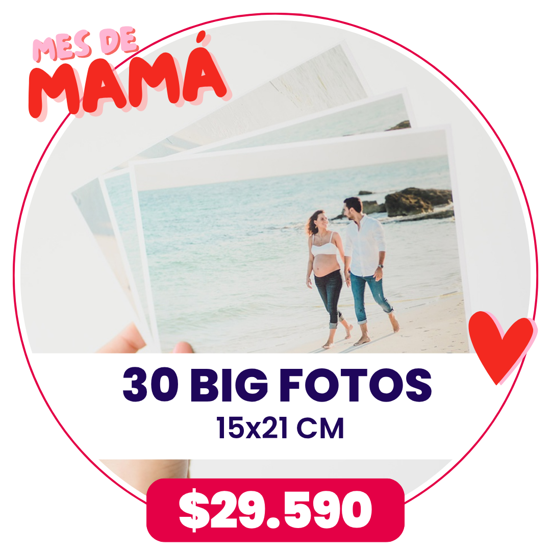 30 Big Fotos 15x21 cm a $29.590