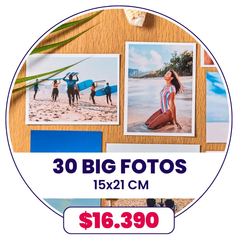 30 Big Fotos 15x21 cm a $16.390