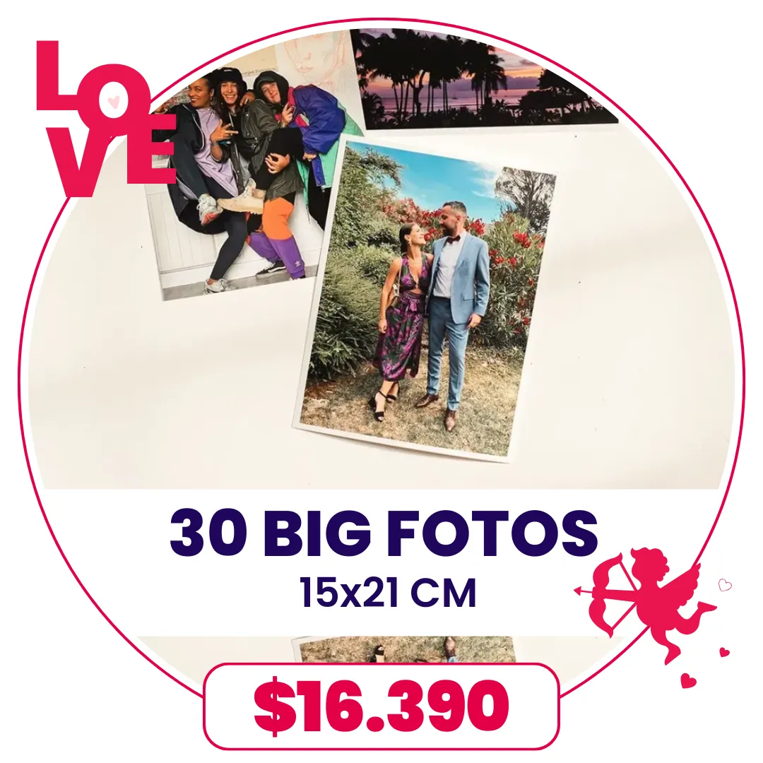 30 Big Fotos 15x21 cm a $16.390