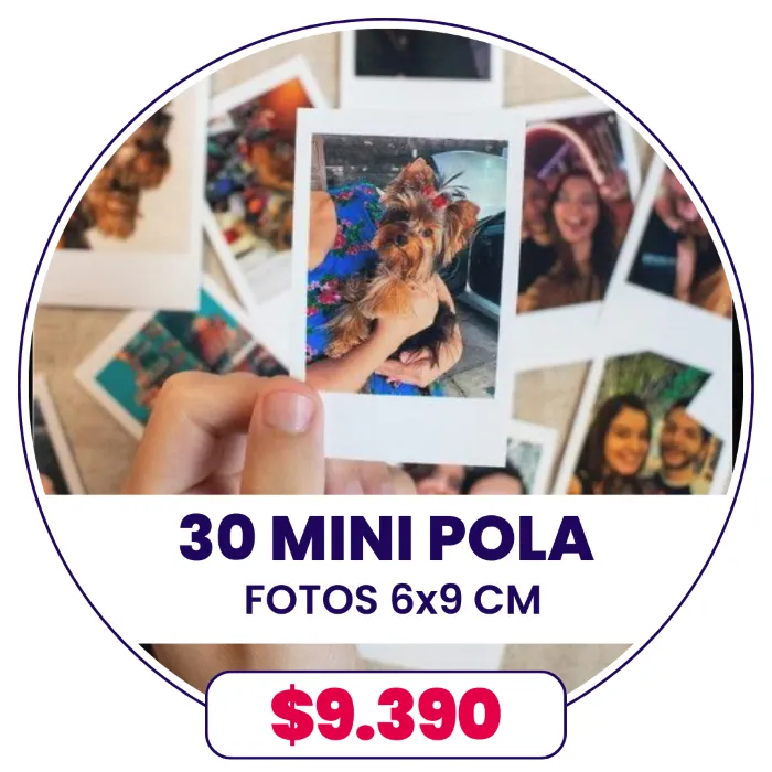 30 Fotos Mini Pola 6x9 cm a $9.390