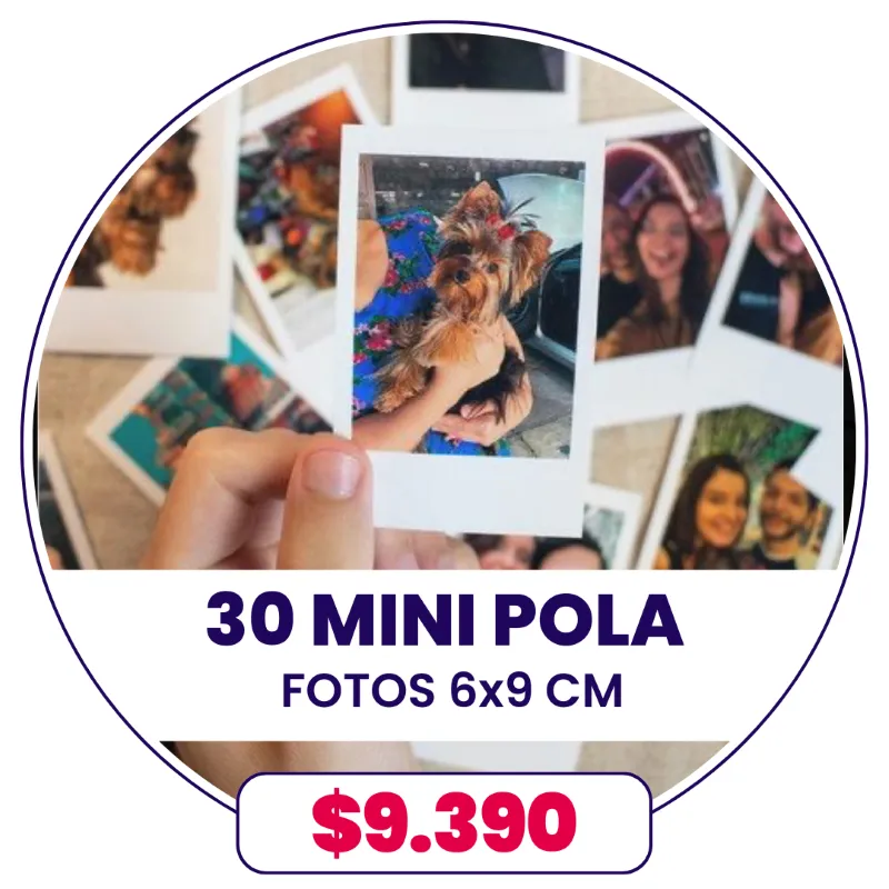 30 Fotos Mini Pola 6x9 cm a $9.390