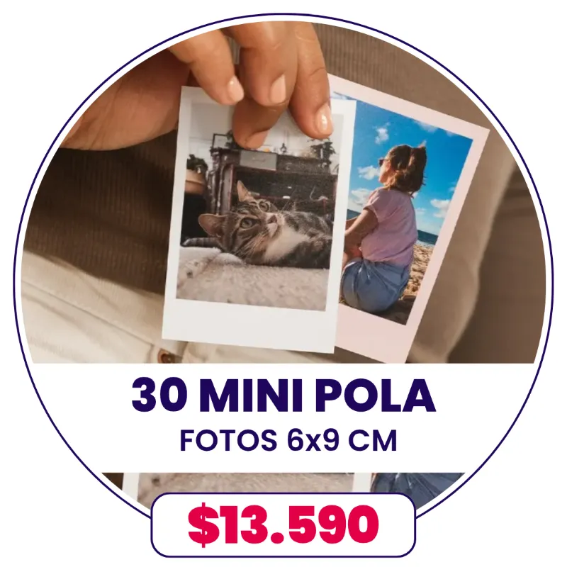 30 Fotos Mini Pola 6x9 cm a $13.590