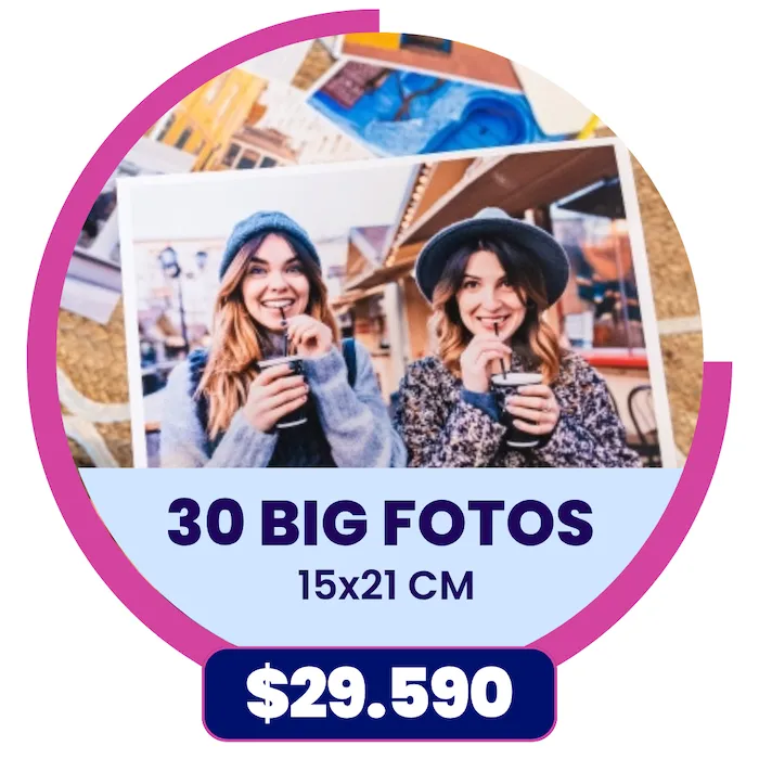 30 Big Fotos 15x21 cm a $29.590