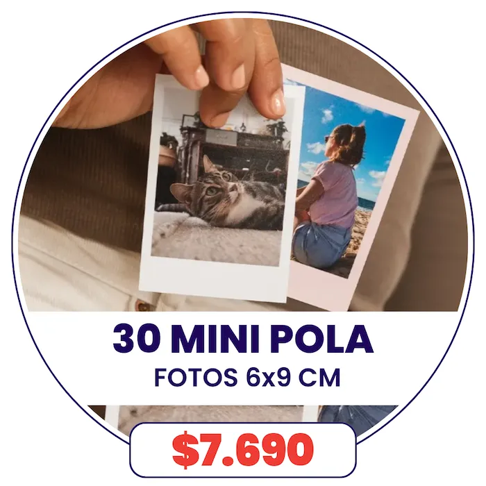 30 Fotos Mini Pola 6x9 cm a $7.690 30 Fotos Mini Pola 6x9 cm a $7.690
