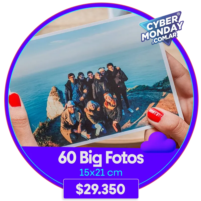 60 Big Fotos 15x21 cm a $29.350