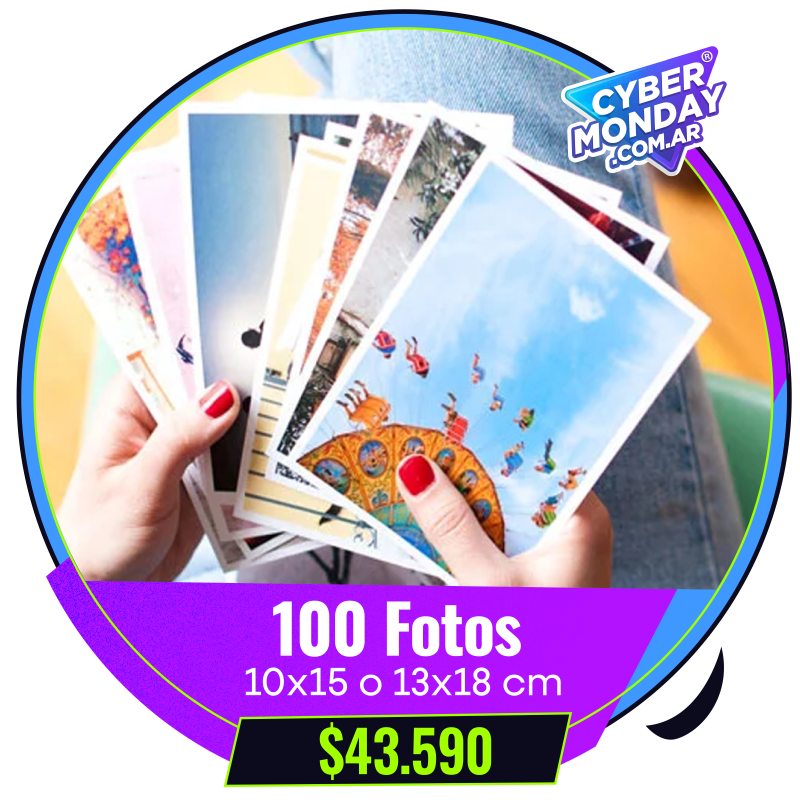 100 Fotos 10x15 o 13x18 cm a $43.590