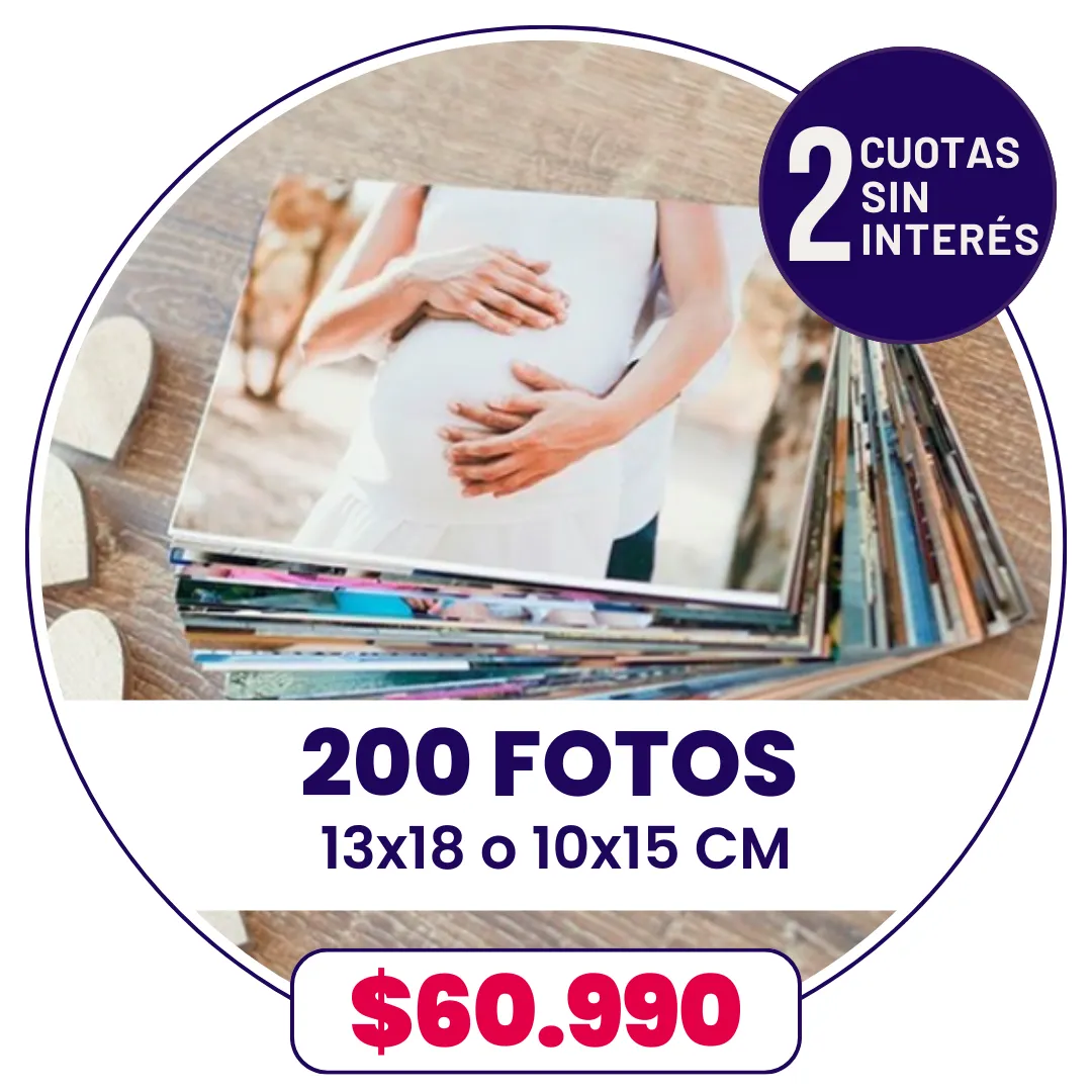200 Fotos 10x15 o 13x18 cm a $60.990
