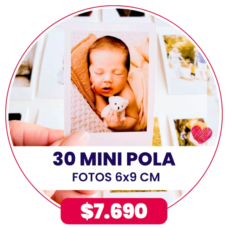 30 Fotos Mini Pola 6x9 cm a $7.690 30 Fotos Mini Pola 6x9 cm a $7.690