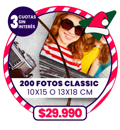 200 fotos de 13x18 o 10x15 a $29.990