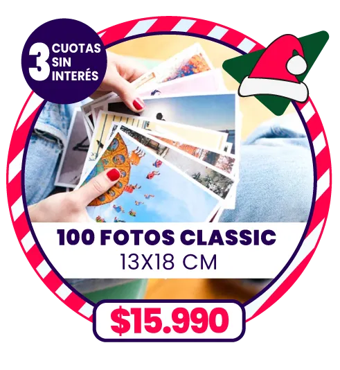 100 fotos Classic 13x18 a $15.990