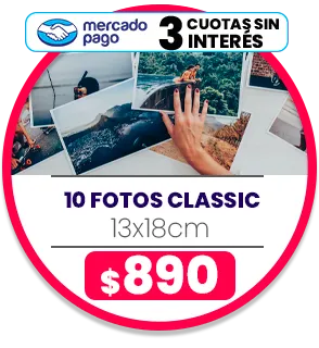 10 fotos Classic 13x18 a $890 10 fotos Classic 13x18 a $890