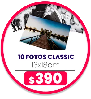 10 fotos Classic 13x18 a $390