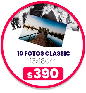 10 fotos Classic 13x18 a $390 10 fotos Classic 13x18 a $390