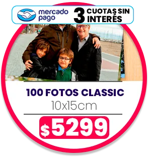 100 fotos Classic 10x15 a $5299