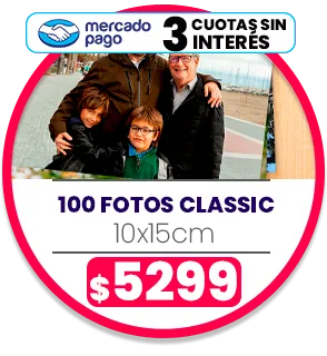 100 fotos Classic 10x15 a $5299 100 fotos Classic 10x15 a $5299