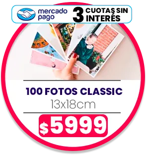 100 fotos Classic 13x18 a $5999