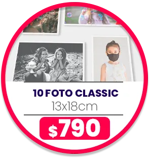 10 fotos Classic 13x18 a $790