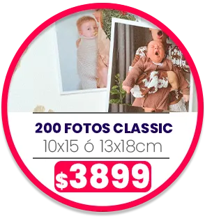 200 fotos de 13x18 o 10x15 a $3899