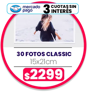 30 fotos Classic 15x21 a $2299 30 fotos Classic 15x21 a $2299