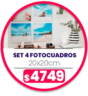 Set 4 FotoCuadros de lienzo 20x20 a $4749
