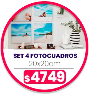 Set 4 FotoCuadros de lienzo 20x20 a $4749 Set 4 FotoCuadros de lienzo 20x20 a $4749