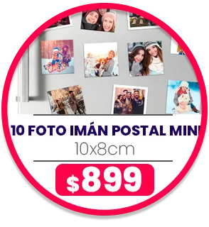 10 foto IMÁN Postal Mini 10x8 a $899