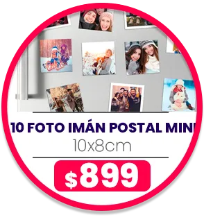 10 foto IMÁN Postal Mini 10x8 a $899 10 foto IMÁN Postal Mini 10x8 a $899