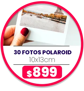 30 fotos Polaroid 10x13 a $899