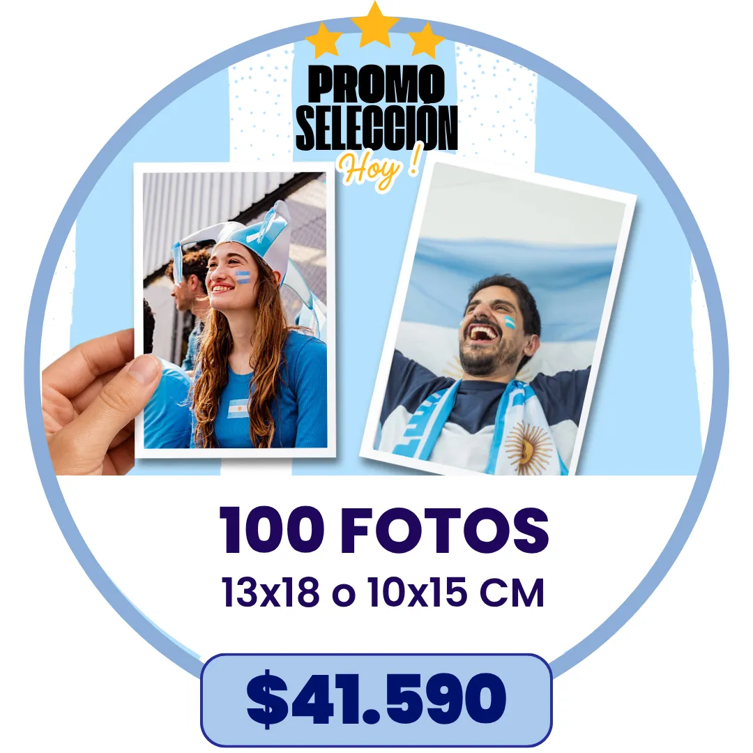 BOMBA 100 Fotos 10x15 o 13x18 cm a $41.590