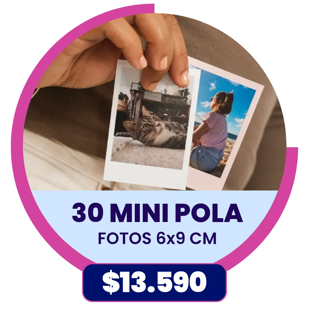 30 Fotos Mini Pola 6x9 cm a $13.590
