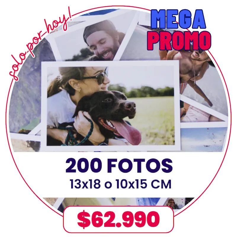 200 Fotos 10x15 o 13x18 cm a $62.990