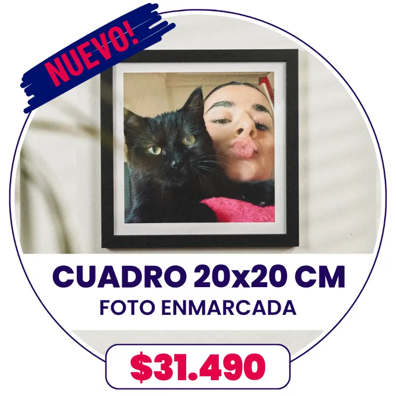 Cuadro con foto enmarcada 20x20 cm a $31.490