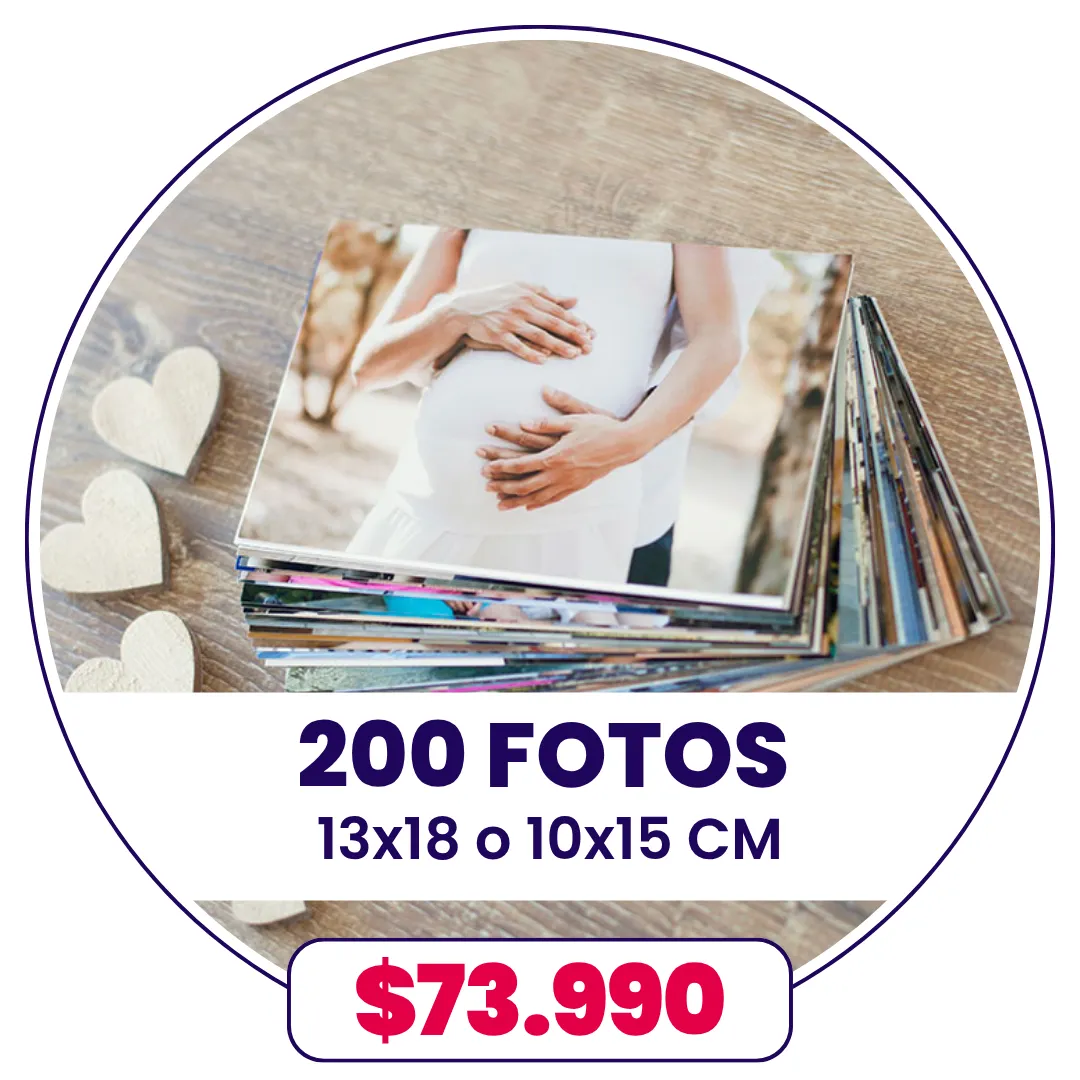 200 Fotos 10x15 o 13x18 cm a $73.990